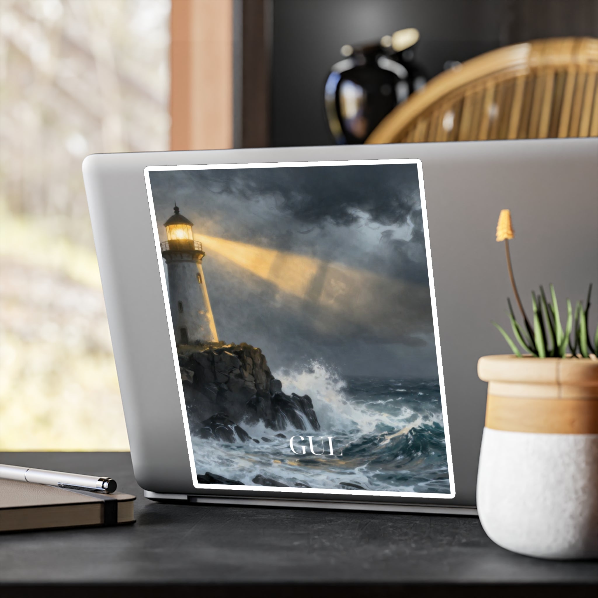 Lighthouse Storm Vinyl Sticker — &