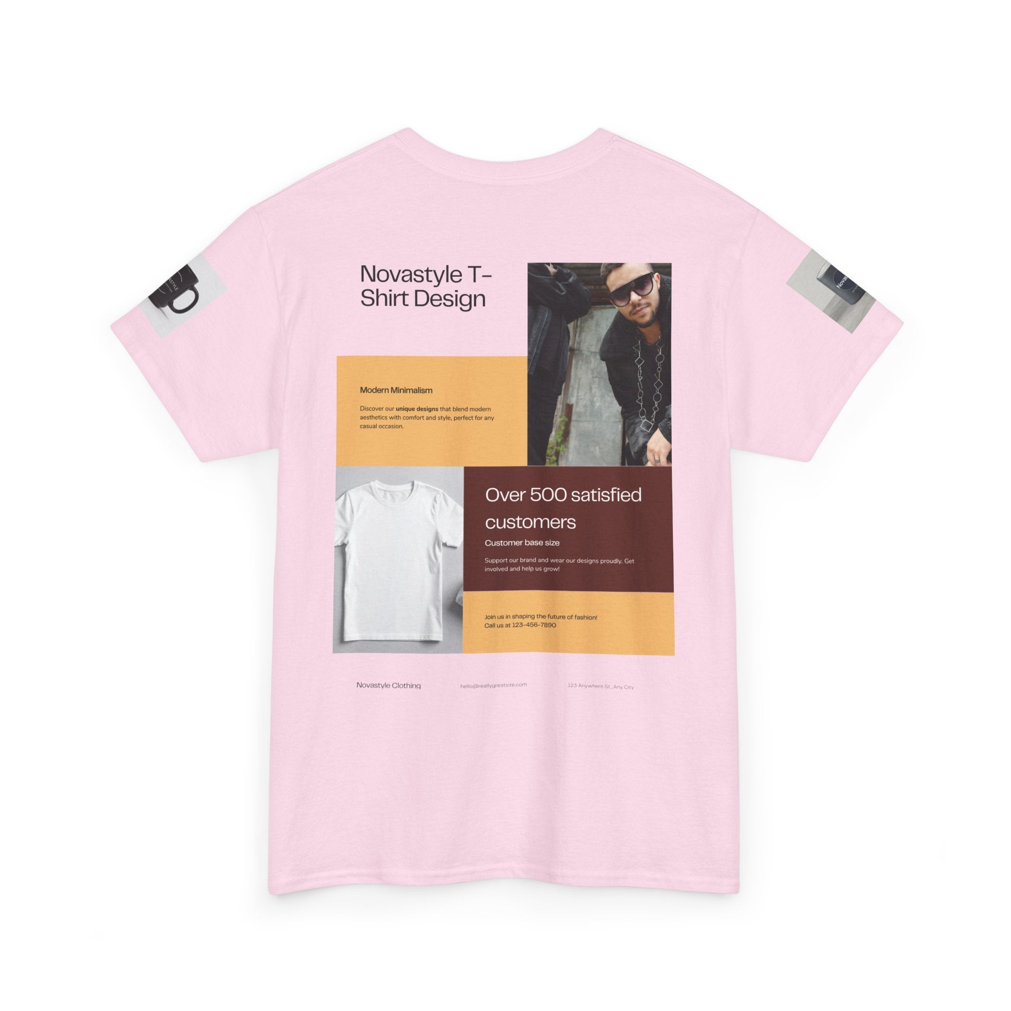 Graphic Tee — Novastyle Minimal Logo & Poster Print T-Shirt