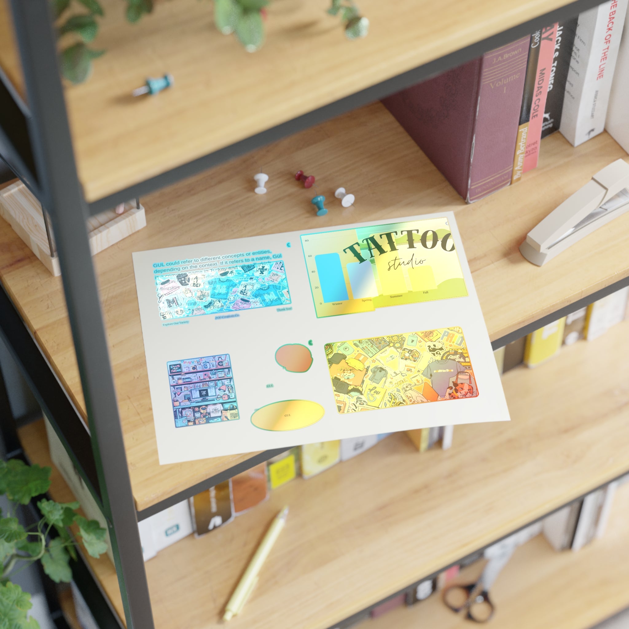Colorful Sticker Sheets — Retro Tattoo & Pop Art Icons