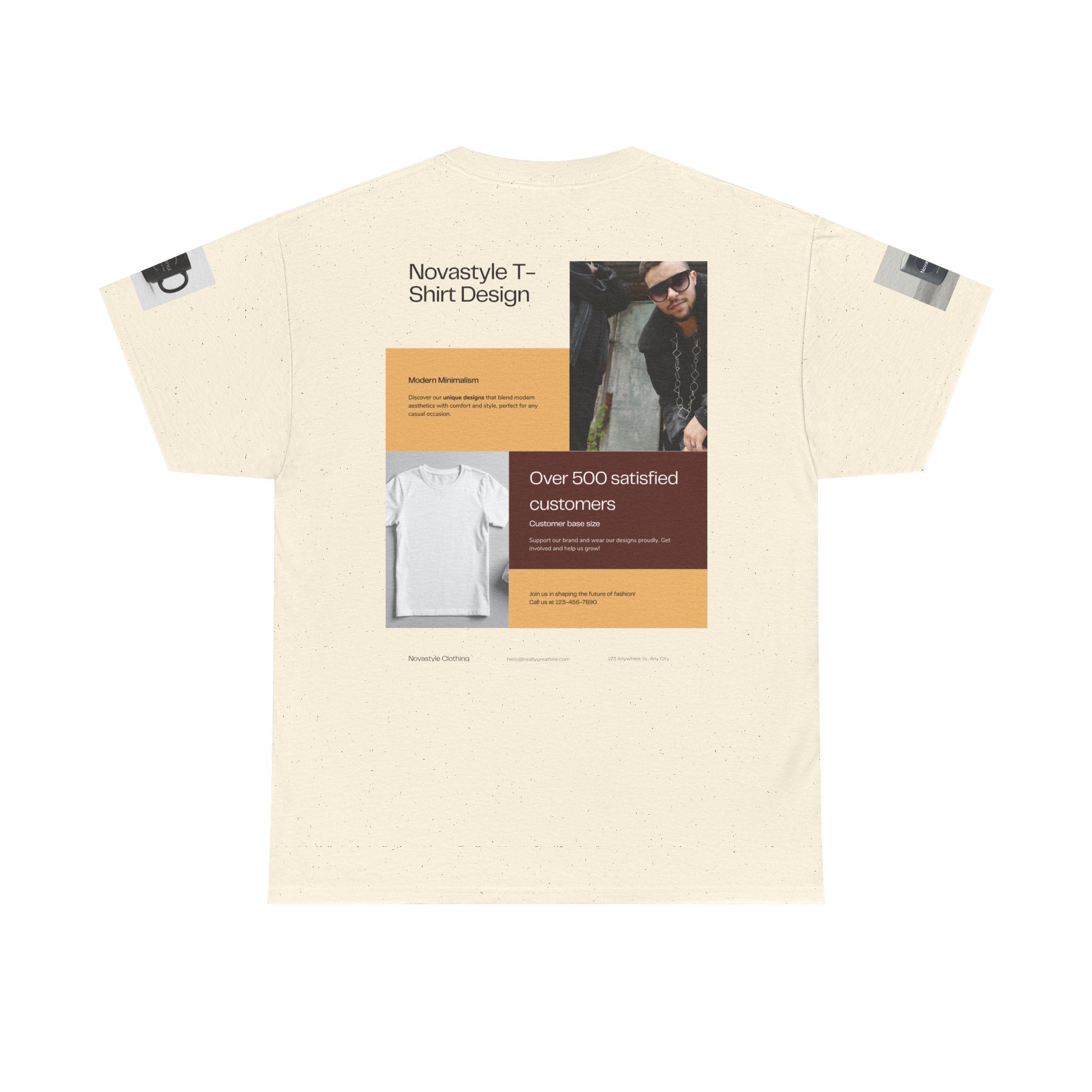 Graphic Tee — Novastyle Minimal Logo & Poster Print T-Shirt