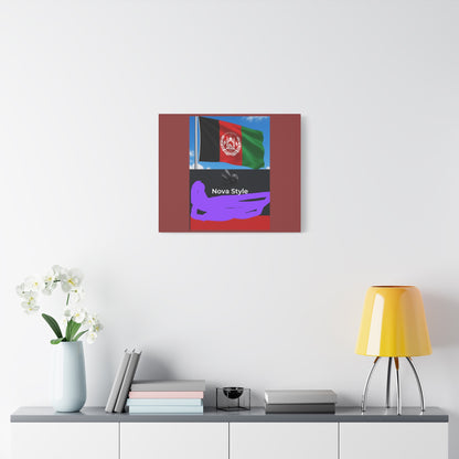 Afghan Flag Matte Canvas Print — Stretched 1.25" Wall Art