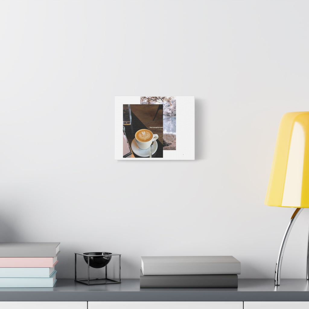 Latte & Landscape Matte Canvas Wall Art — Coffee Shop Photo Print