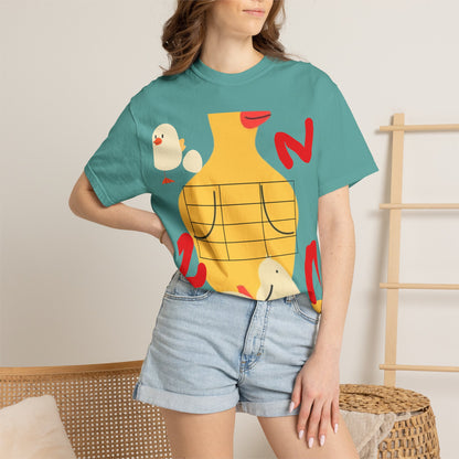 Graphic T-Shirt — Playful Koi &amp; Vase Collage Tee (OVASTYLE Brand)