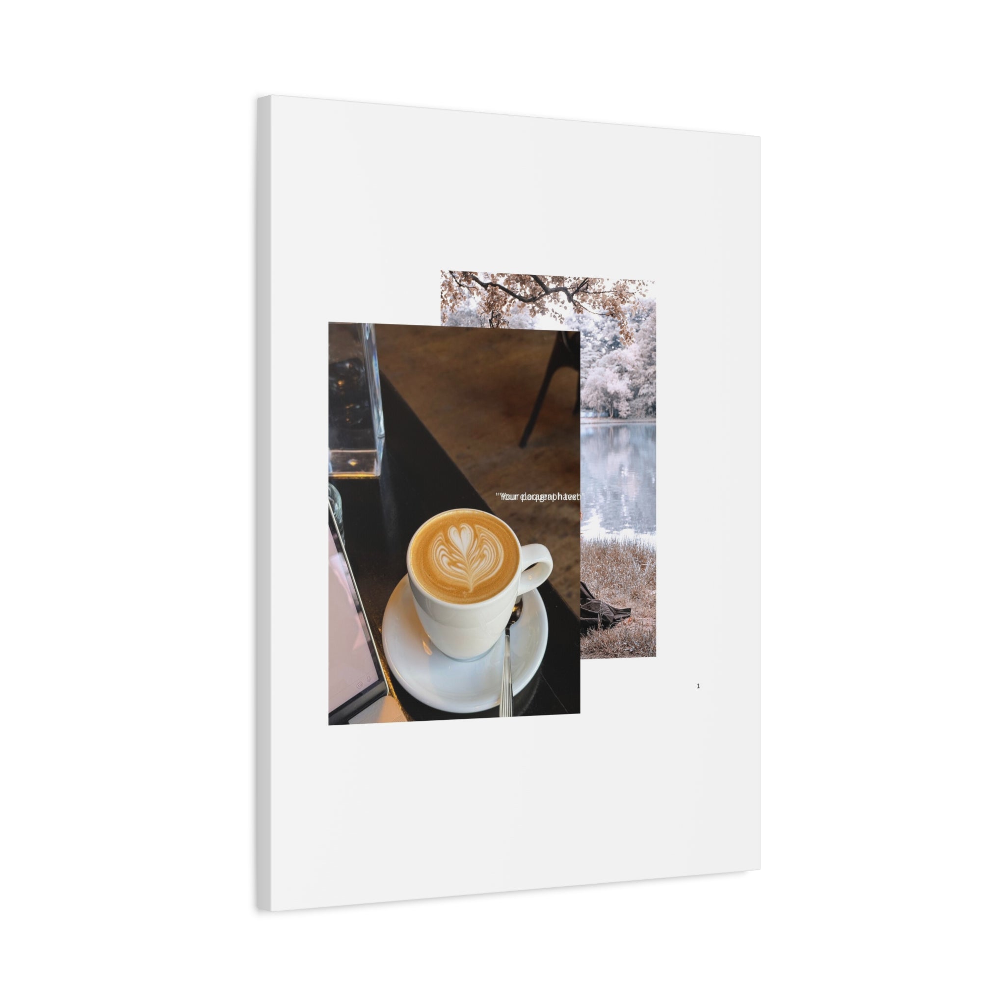Latte &amp; Landscape Matte Canvas Wall Art — Coffee Shop Photo Collage