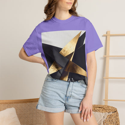 Graphic T-Shirt — Modern Gold Abstract &amp; Mountain Photo Print