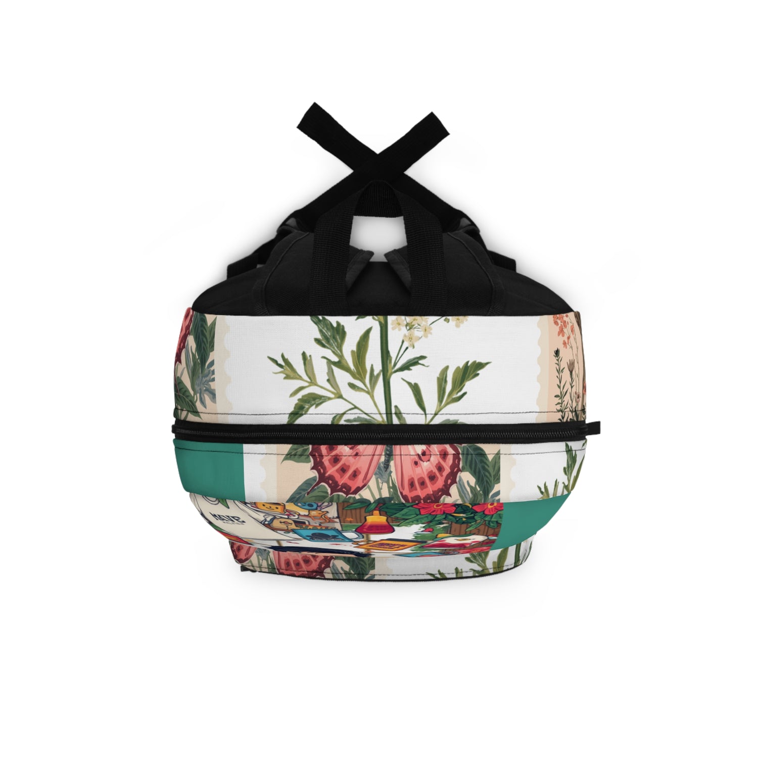 Whimsical Travel Sticker Collage Backpack