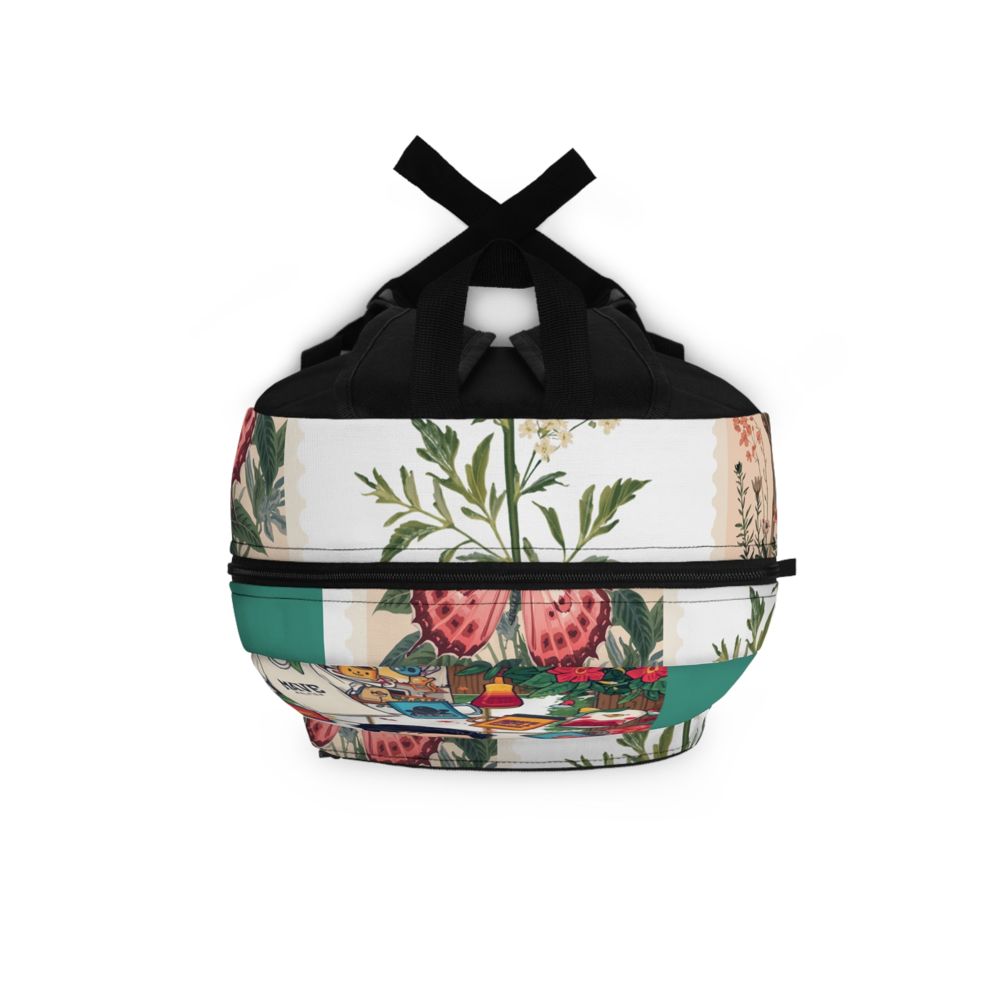 Whimsical Travel Sticker Collage Backpack