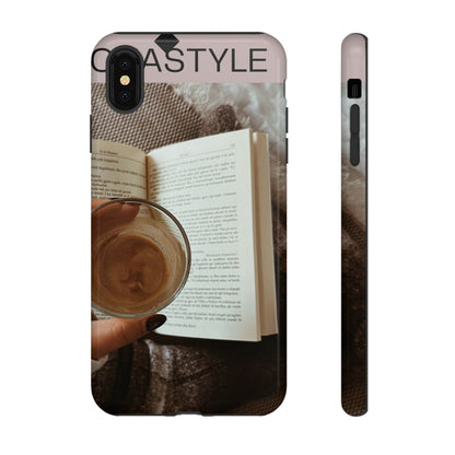 Cozy Reading Phone Case — Coffee &amp; Book Protective Cover