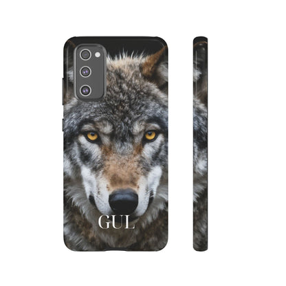 Wolf Eyes Phone Case — Fierce Wildlife iPhone Protective Case with ‘GUL’ Text