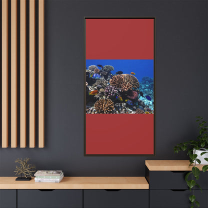 Framed Coral Reef Matte Canvas Wall Art — Tropical Ocean Photography Print