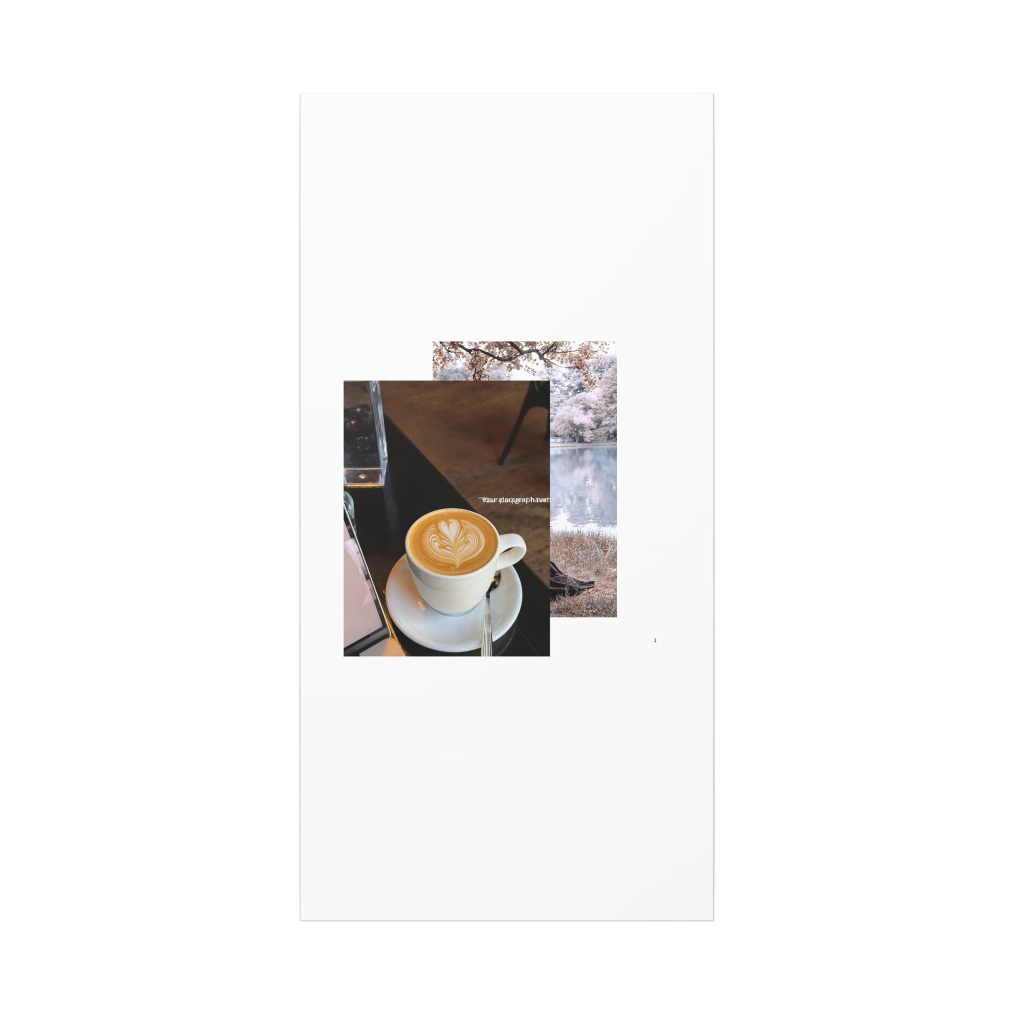 Latte &amp; Landscape Matte Canvas Wall Art — Coffee Shop Photo Collage