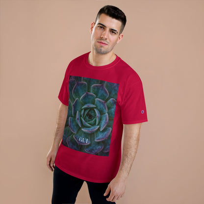 Champion Graphic T‑Shirt — Succulent &amp; Pyramid Photo Print Tee