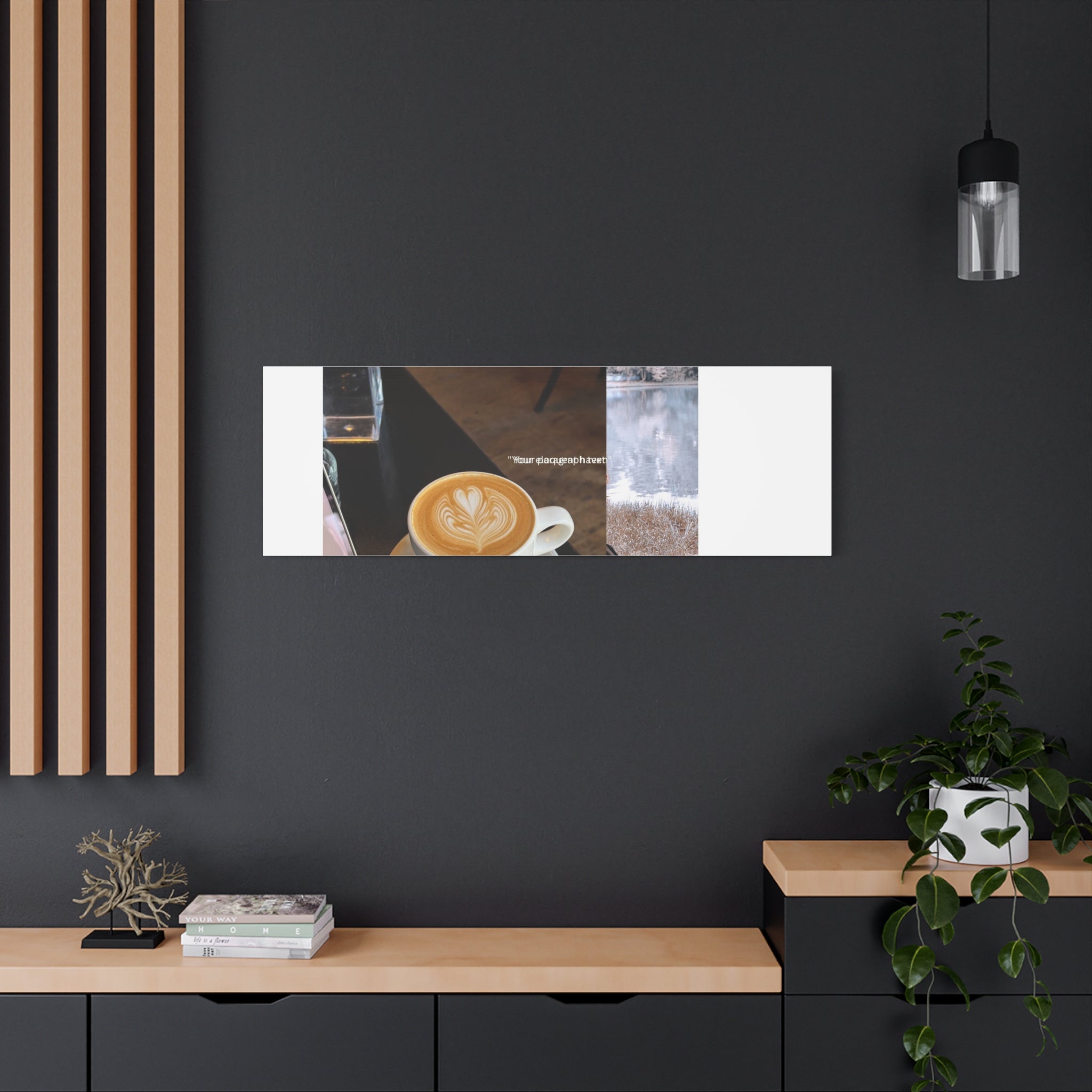 Latte &amp; Landscape Matte Canvas Wall Art — Coffee Shop Photo Collage