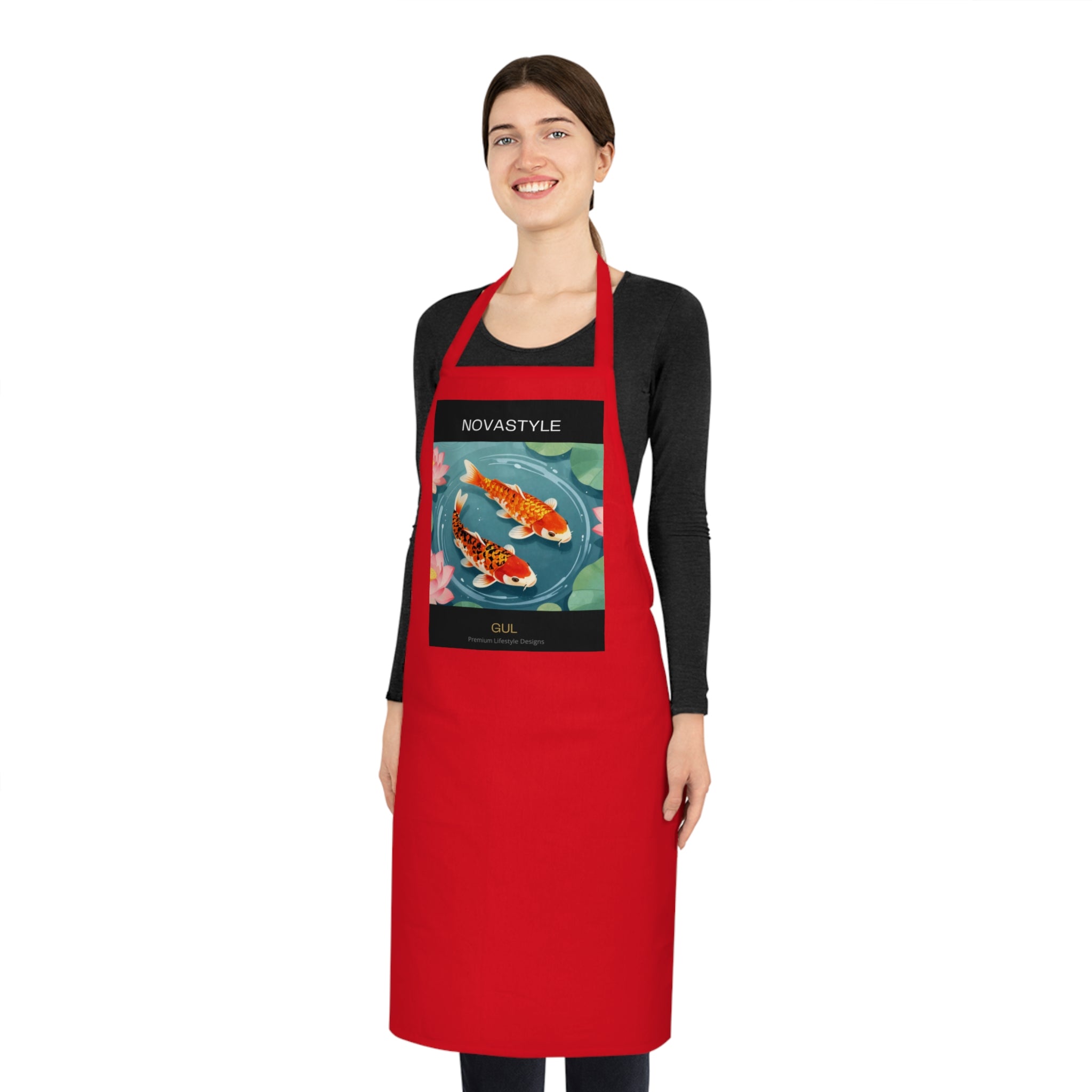 Koi Pond Cotton Apron — Artistic Fish Kitchen Apron