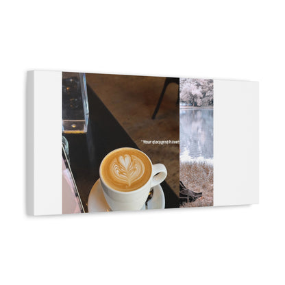 Latte &amp; Landscape Matte Canvas Wall Art — Coffee Shop Photo Collage
