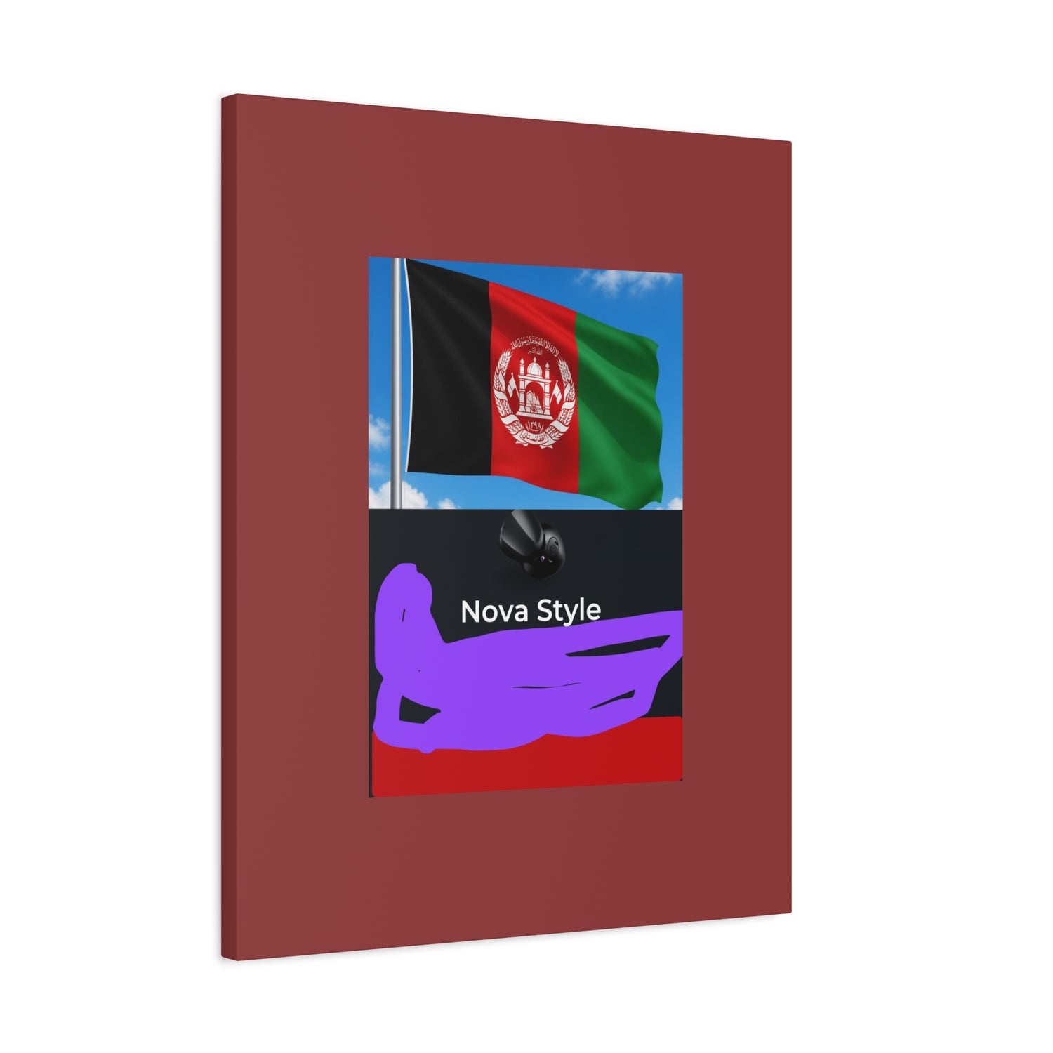 Afghan Flag Matte Canvas Print — Stretched 1.25" Wall Art