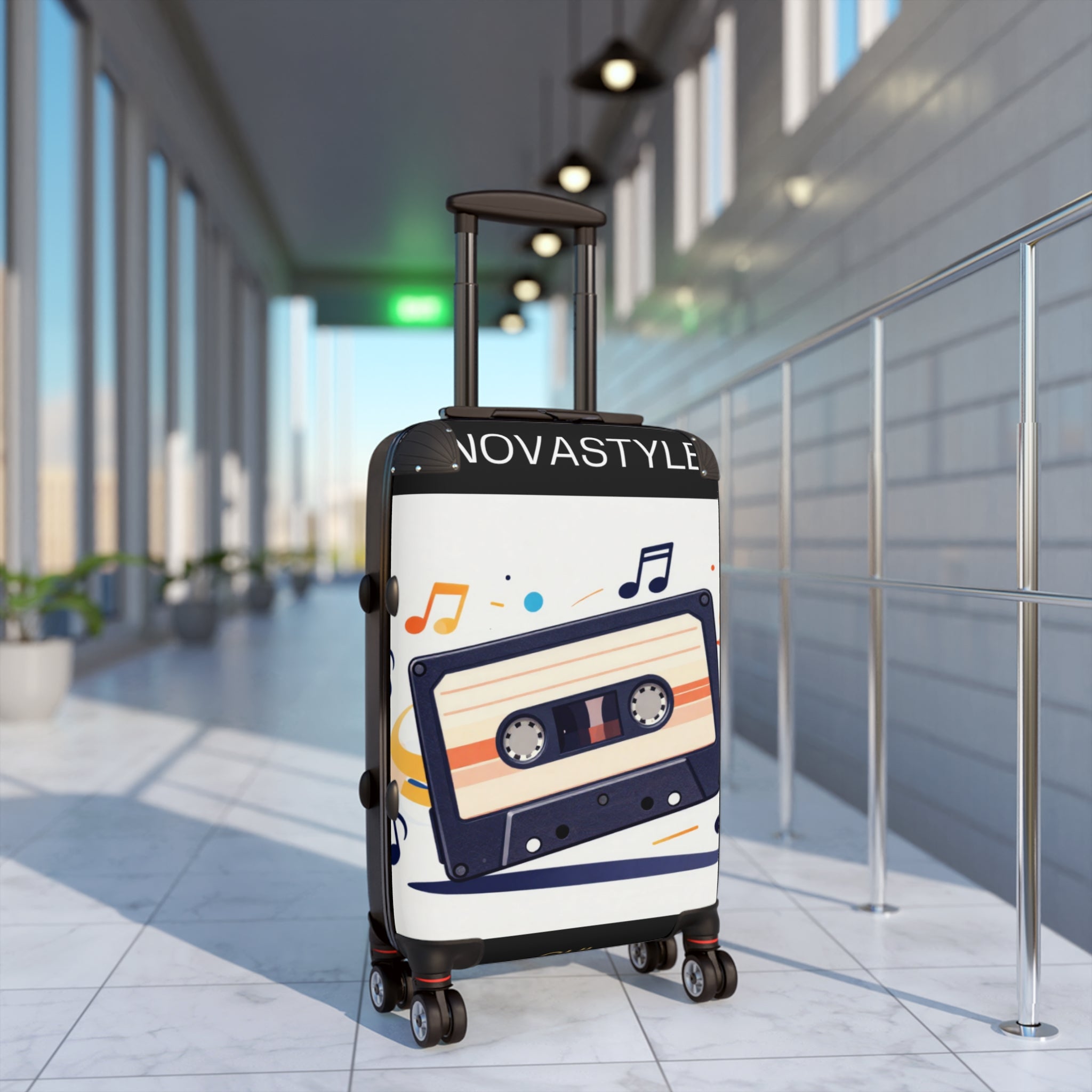 Retro Cassette Suitcase – Vintage Music Luggage Cover for Travelers