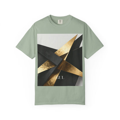 Graphic T-Shirt — Modern Gold Abstract &amp; Mountain Photo Print