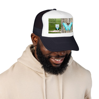 Butterfly Memorial Trucker Hat — In Loving Memory Grave Marker Cap