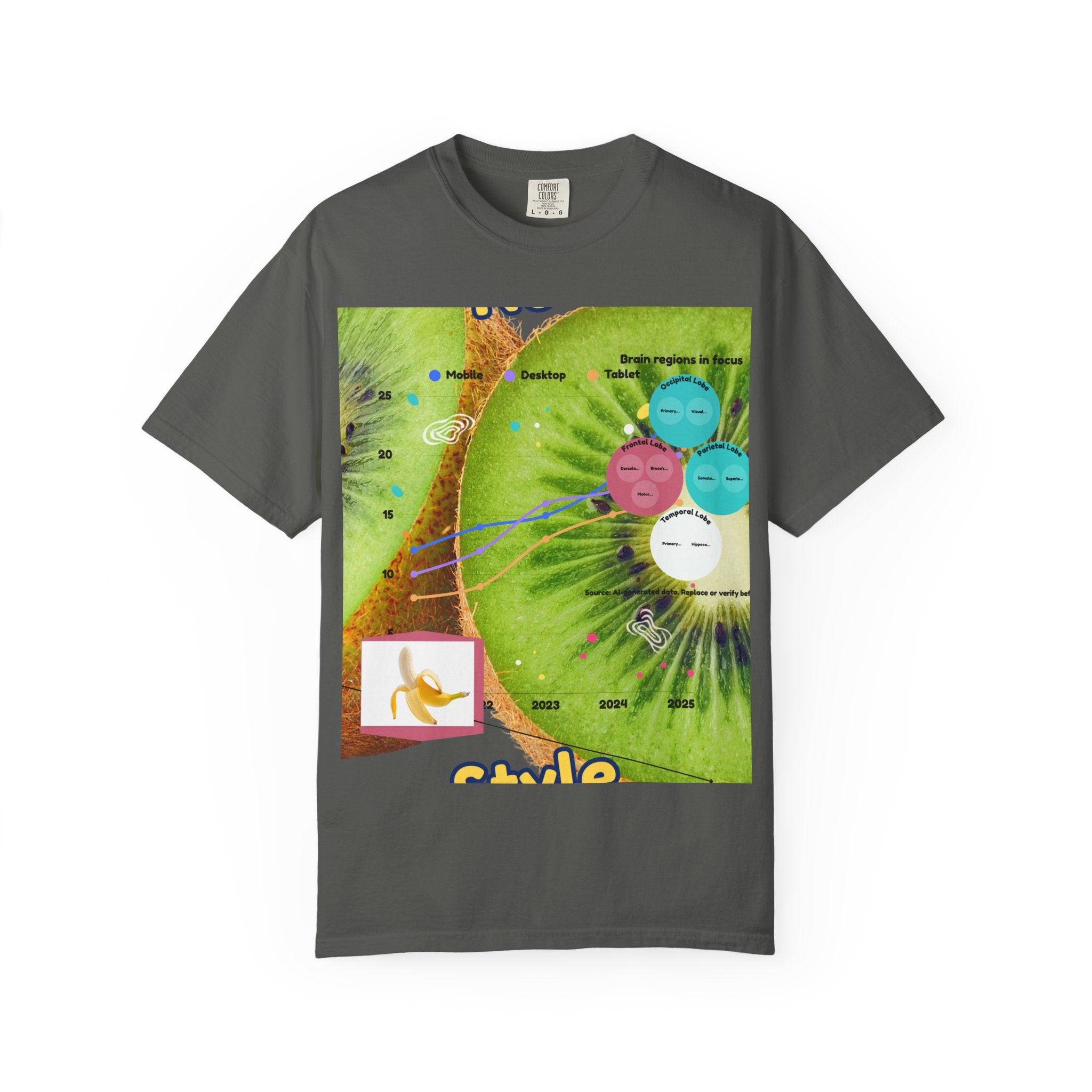 Kiwi Collage Graphic T‑Shirt — Nova Style Floral Art Tee