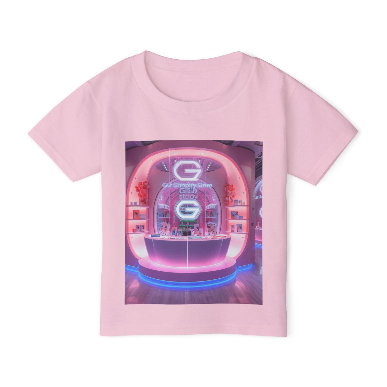 Toddler T-Shirt — Colorful Neon Shop &amp; Rainbow Shopping Bag Graphic