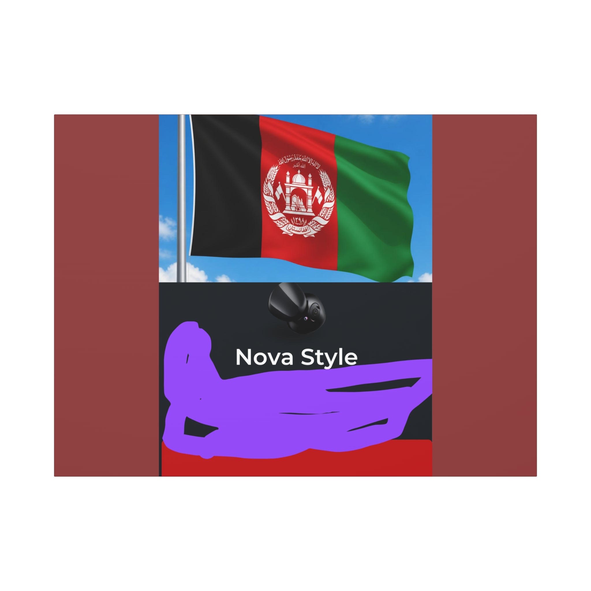 Afghan Flag Matte Canvas Print — Stretched 1.25" Wall Art