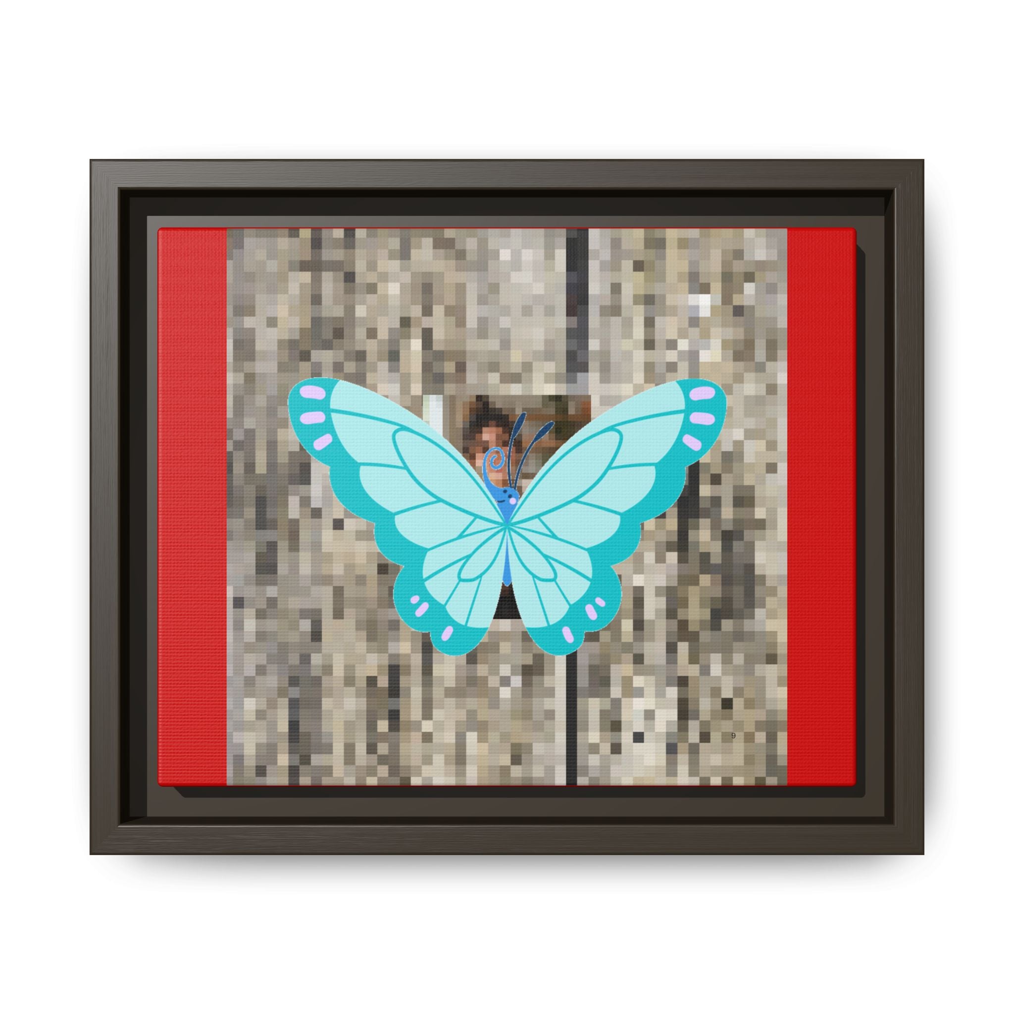 Blue Butterfly Framed Canvas Art – Matte Multi‑Color Wall Print