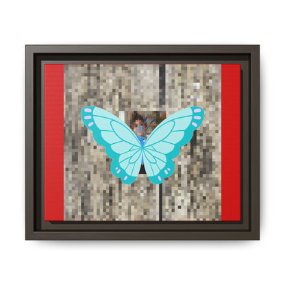 Blue Butterfly Framed Canvas Art – Matte Multi‑Color Wall Print