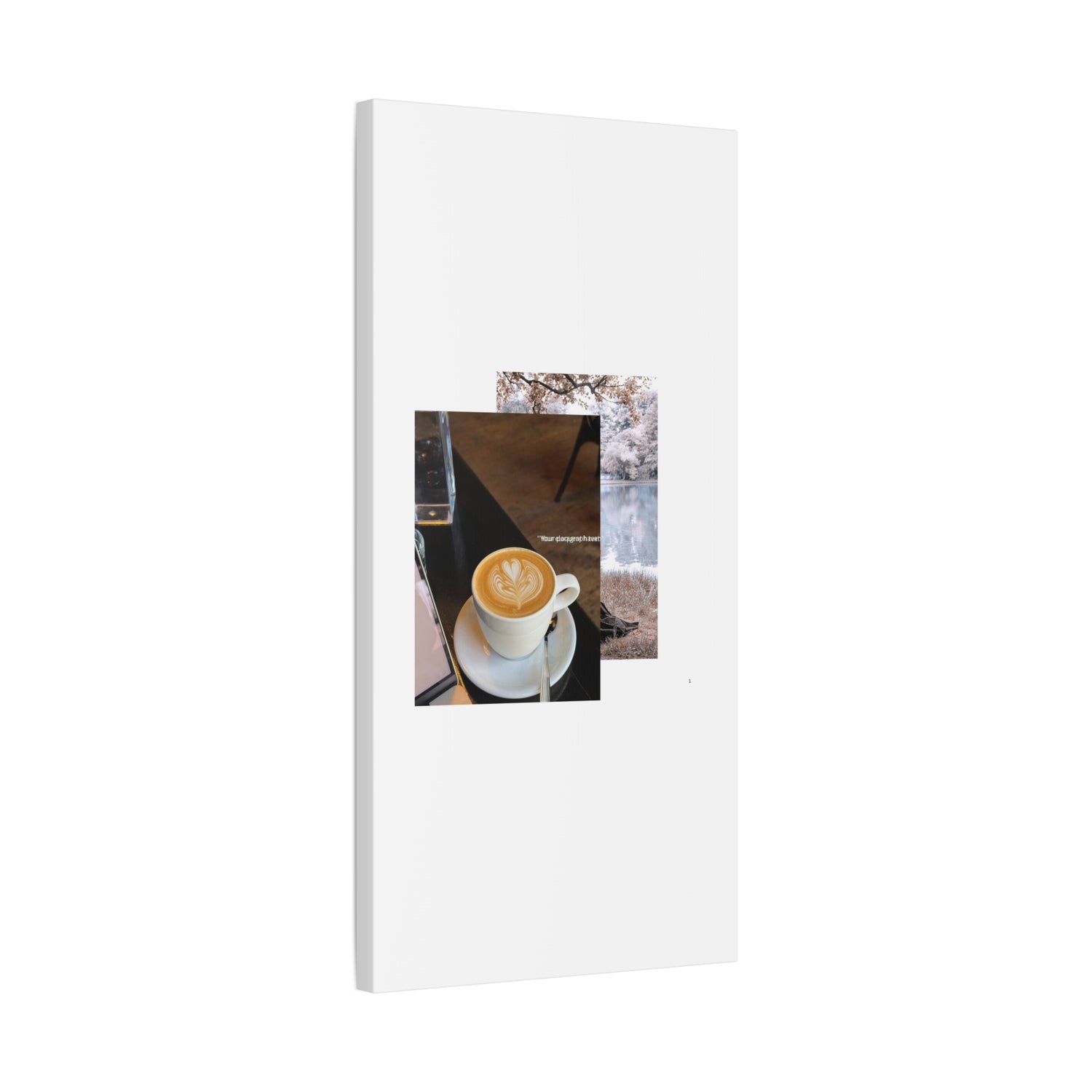 Latte &amp; Landscape Matte Canvas Wall Art — Coffee Shop Photo Collage