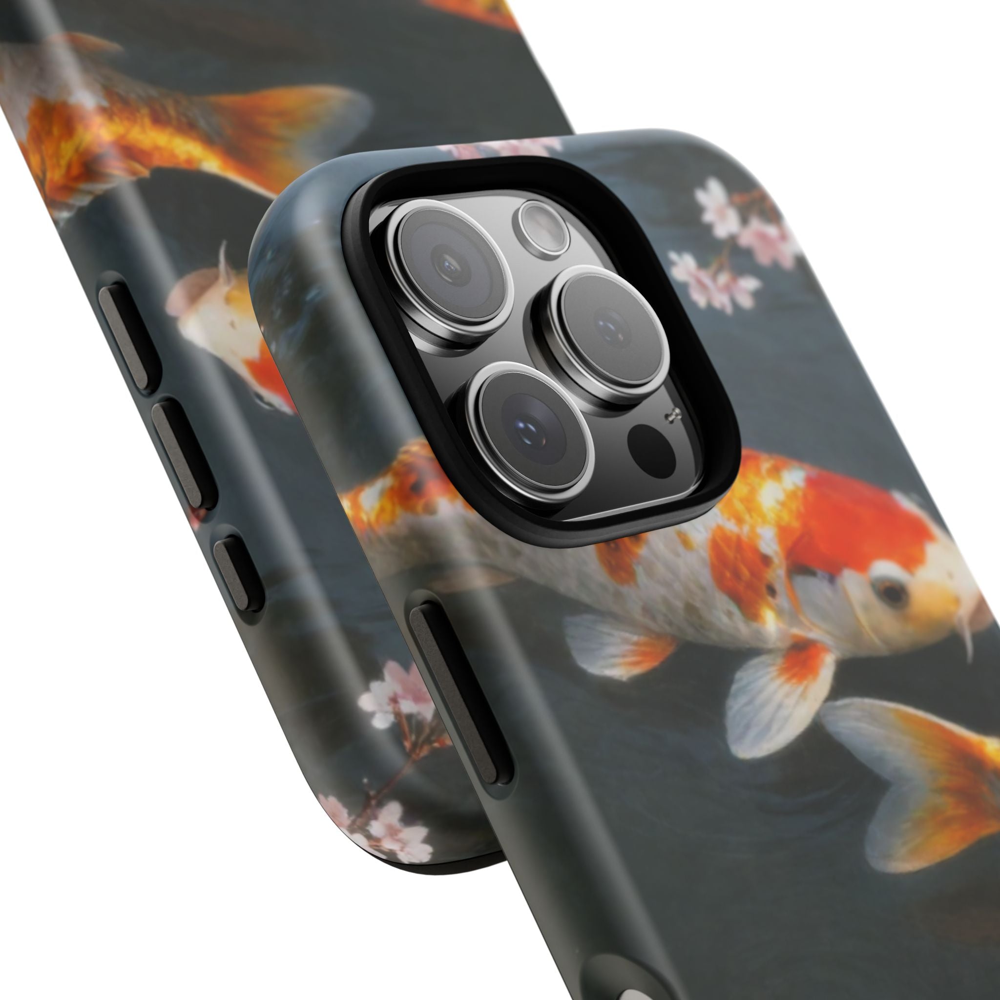 Koi Fish Tough Phone Case — Floral Pond Design