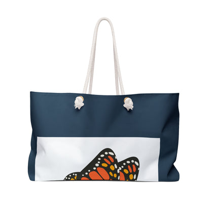 Monarch Butterfly Weekender Bag – Floral Travel Tote for Spring Getaways
