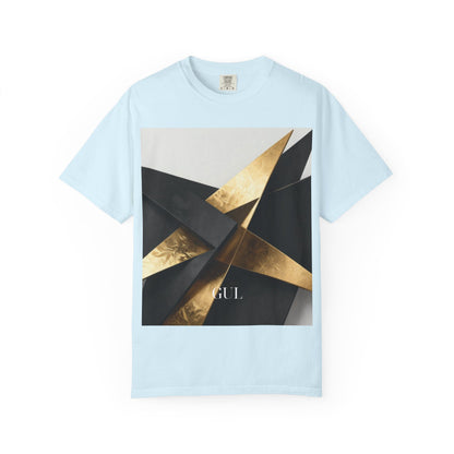 Graphic T-Shirt — Modern Gold Abstract &amp; Mountain Photo Print