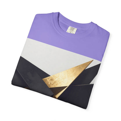 Graphic T-Shirt — Modern Gold Abstract &amp; Mountain Photo Print