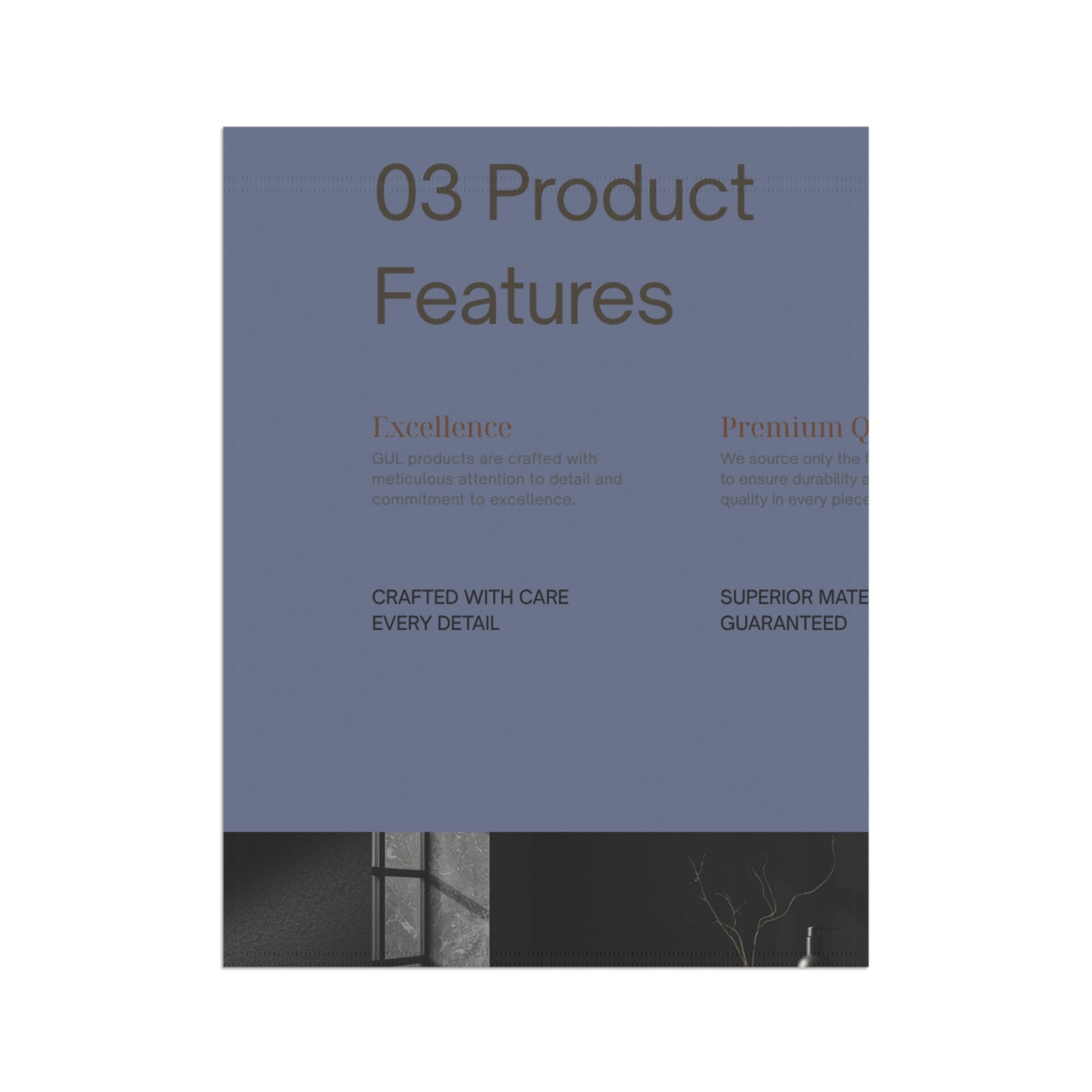 Garden Flag — Minimalist "03 Product Features" Decorative Garden &amp; House Banner