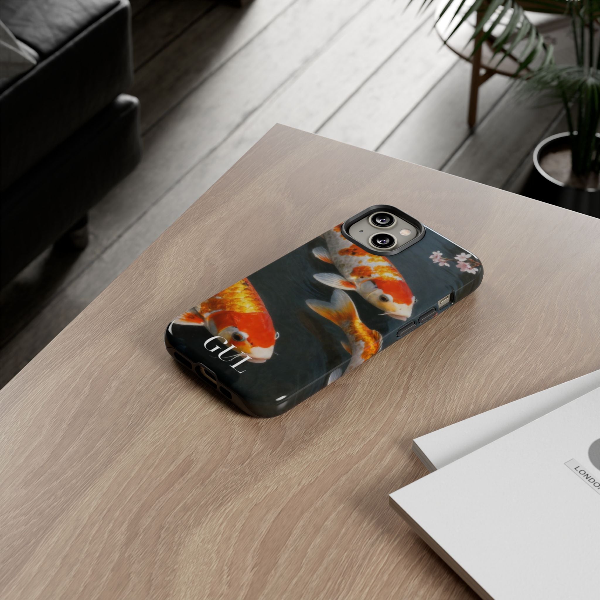 Koi Fish Tough Phone Case — Floral Pond Design