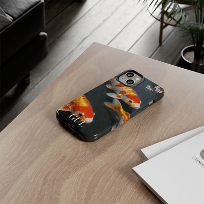 Koi Fish Tough Phone Case — Floral Pond Design