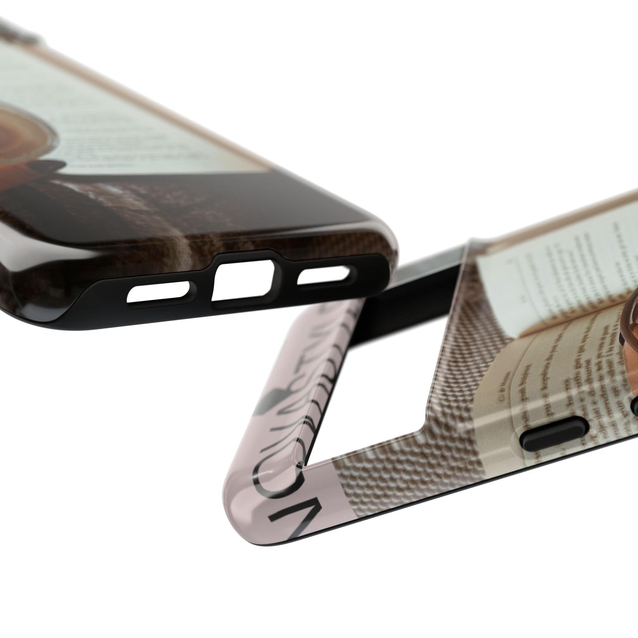 Cozy Reading Phone Case — Coffee &amp; Book Protective Cover