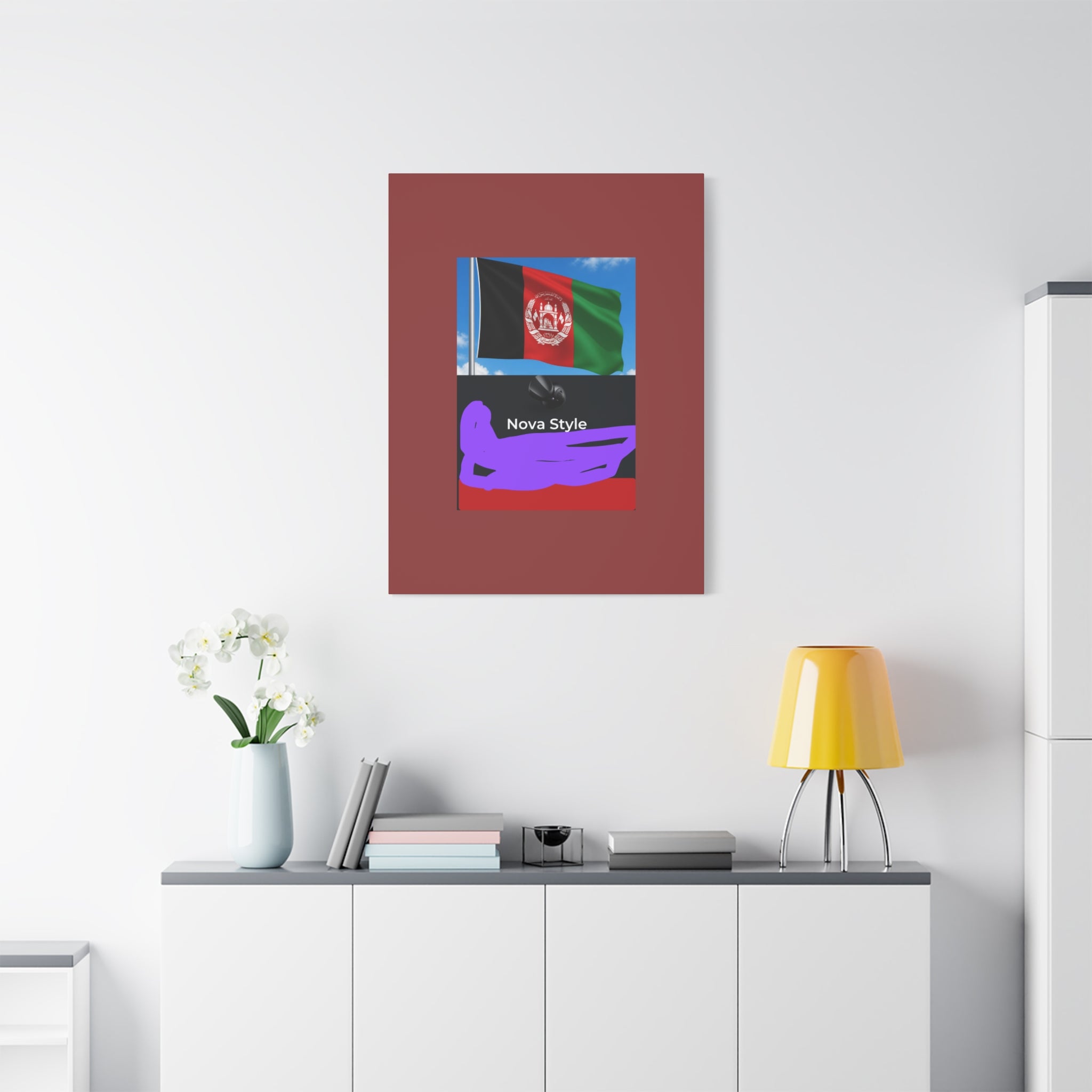 Afghan Flag Matte Canvas Print — Stretched 1.25" Wall Art