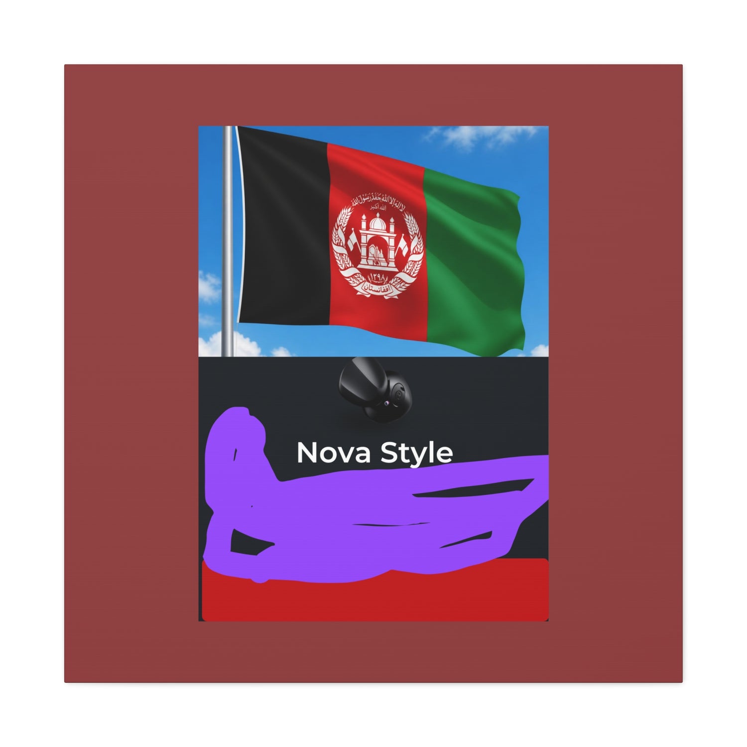 Afghan Flag Matte Canvas Print — Stretched 1.25" Wall Art