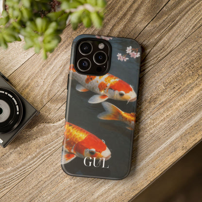 Koi Fish Tough Phone Case — Floral Pond Design