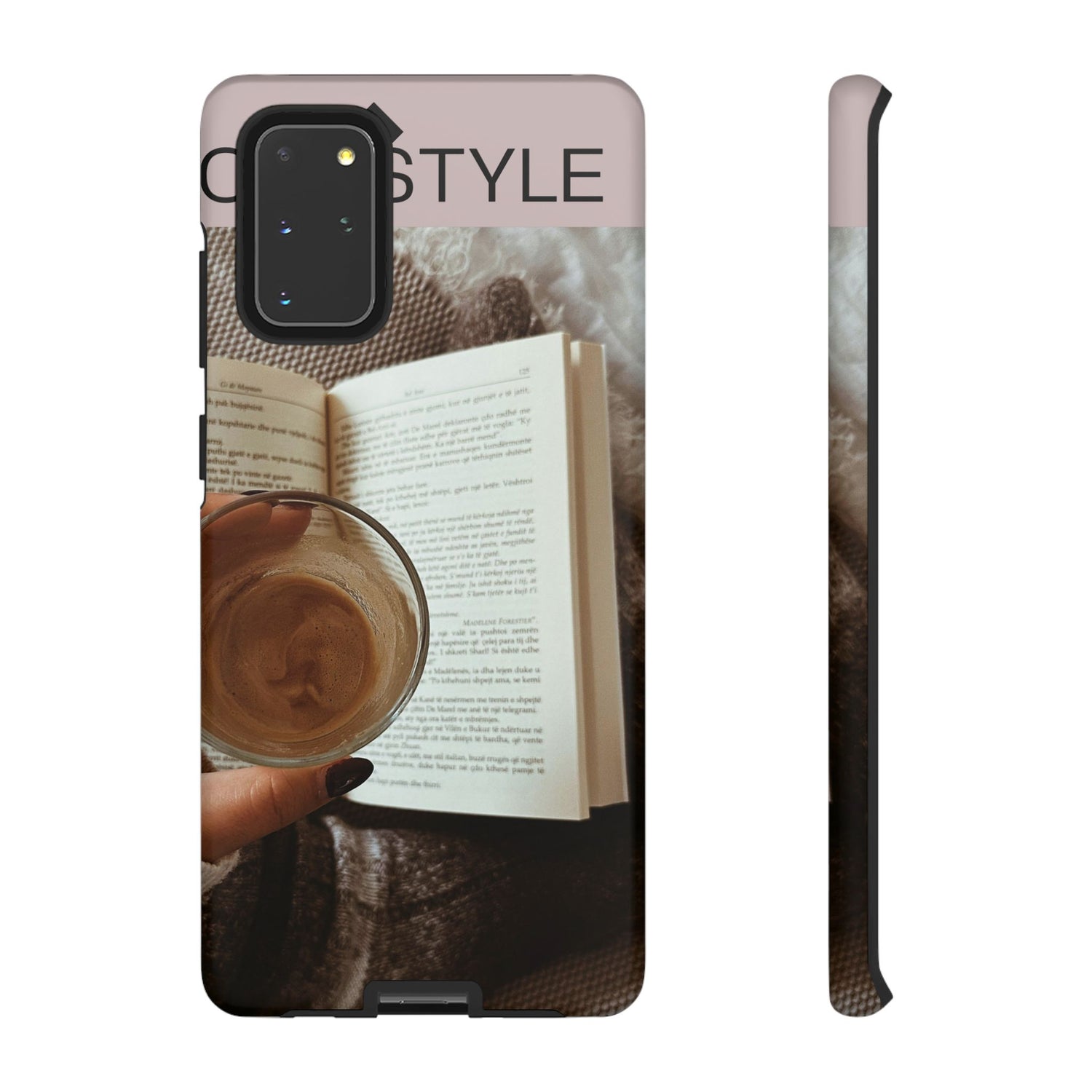 Cozy Reading Phone Case — Coffee &amp; Book Protective Cover