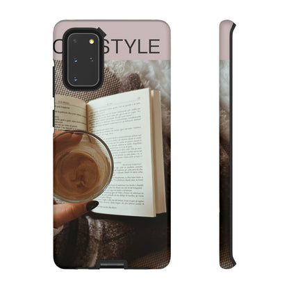 Cozy Reading Phone Case — Coffee &amp; Book Protective Cover