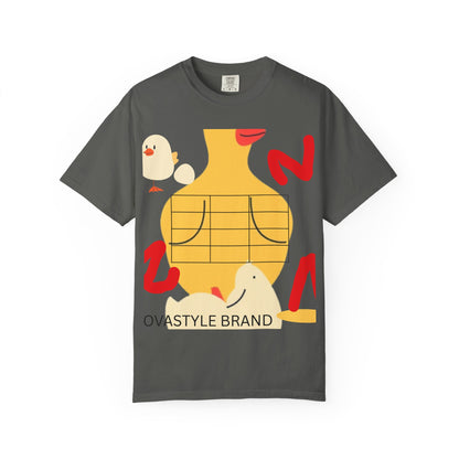 Graphic T-Shirt — Playful Koi &amp; Vase Collage Tee (OVASTYLE Brand)