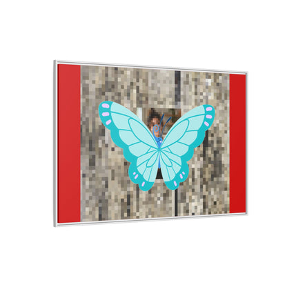 Blue Butterfly Framed Canvas Art – Matte Multi‑Color Wall Print