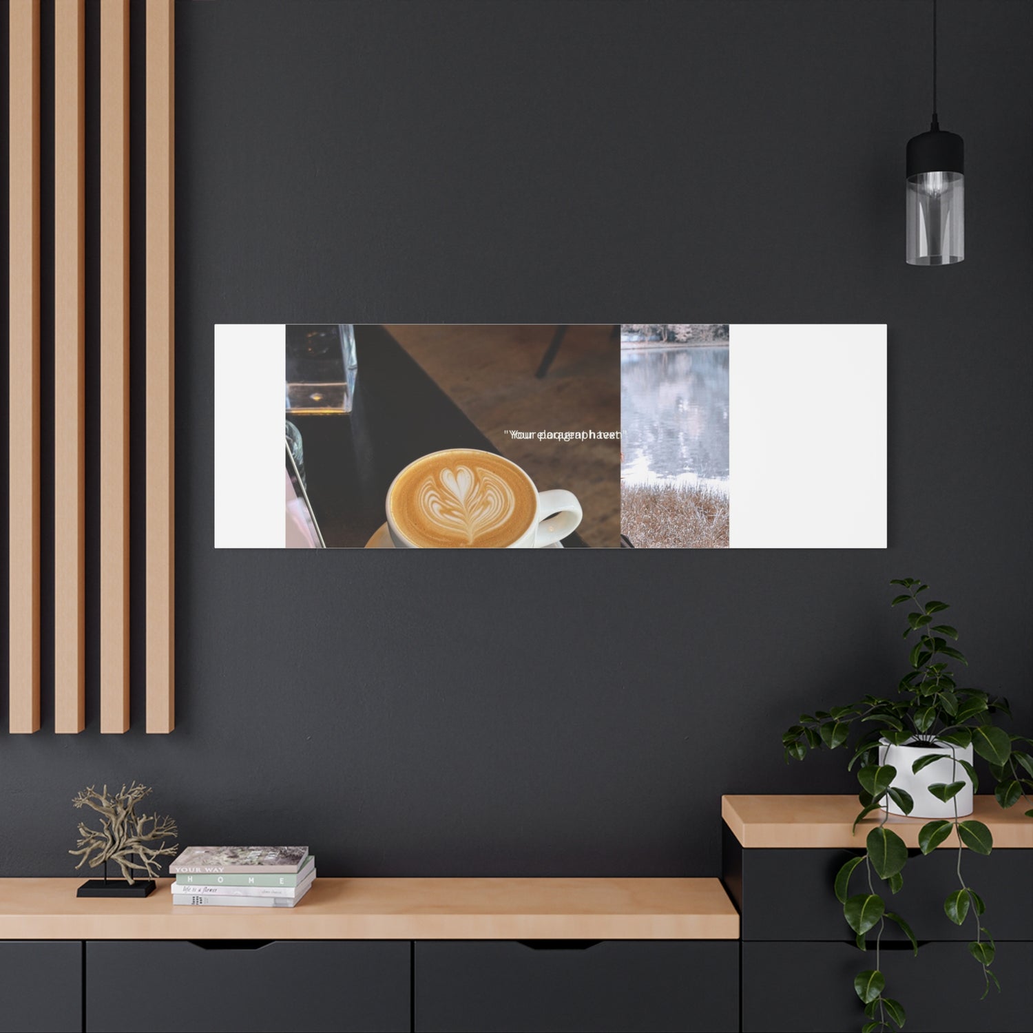 Latte &amp; Landscape Matte Canvas Wall Art — Coffee Shop Photo Collage