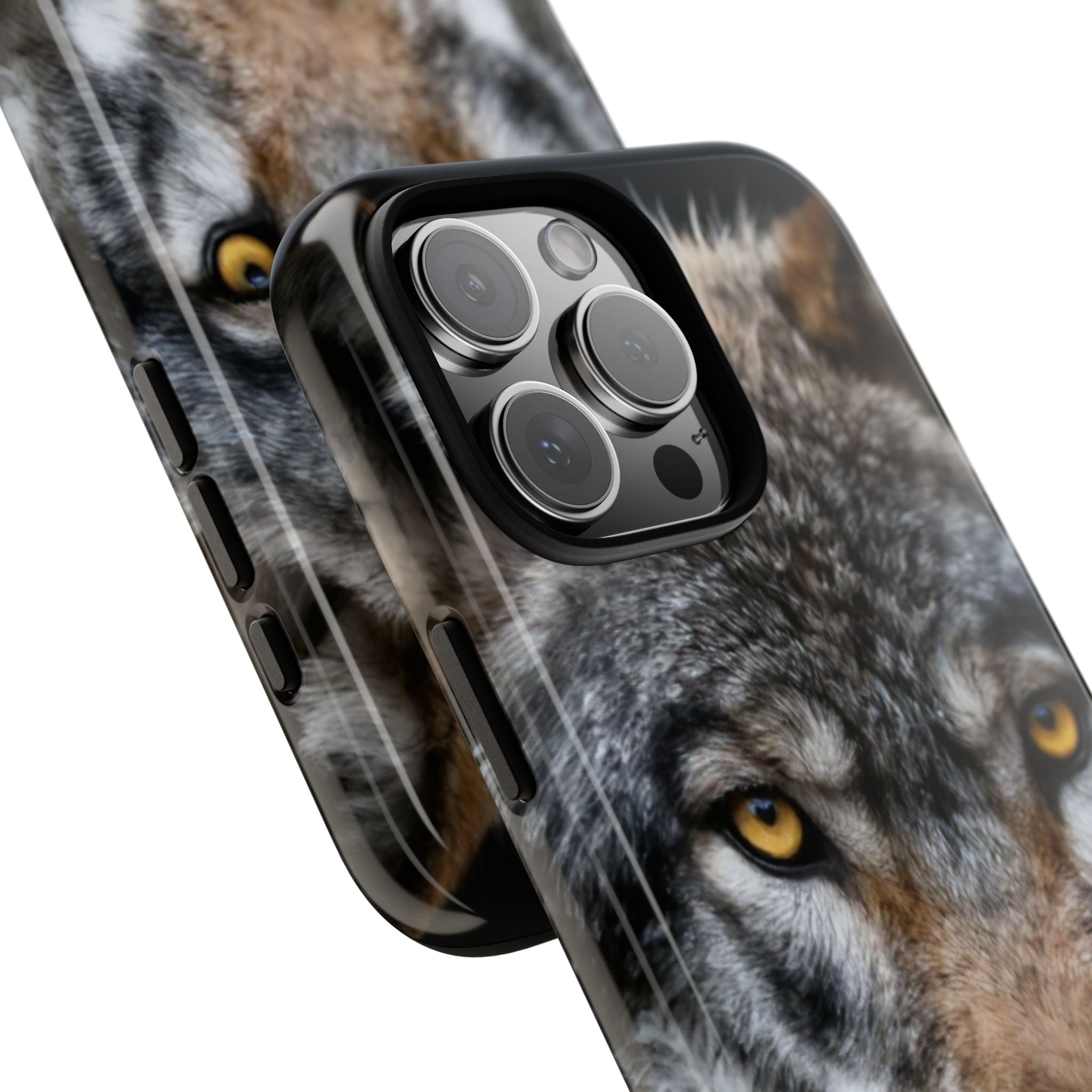 Wolf Eyes Phone Case — Fierce Wildlife iPhone Protective Case with ‘GUL’ Text