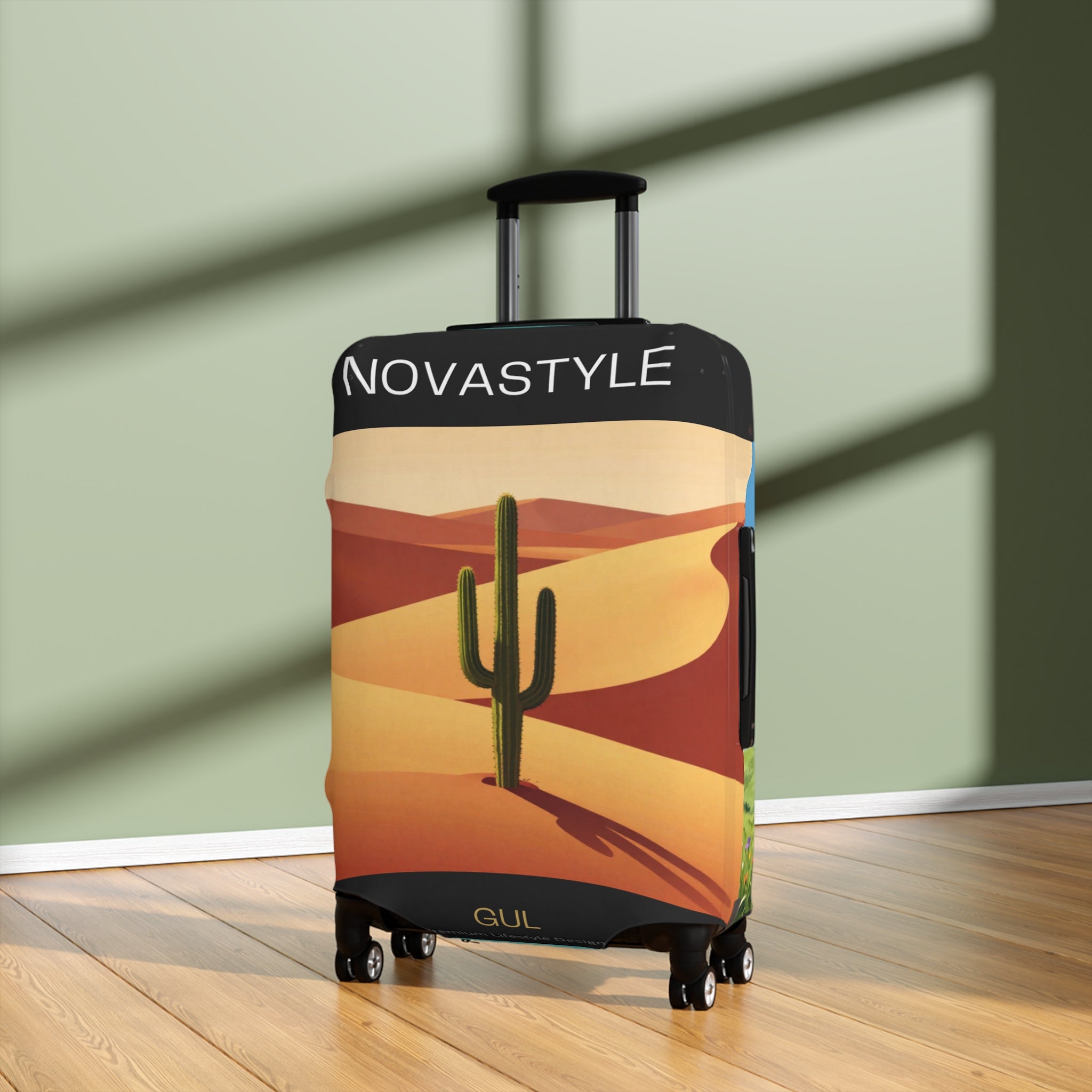 Desert &amp; Hot Air Balloon Luggage Cover – Scenic Travel Suitcase Protector