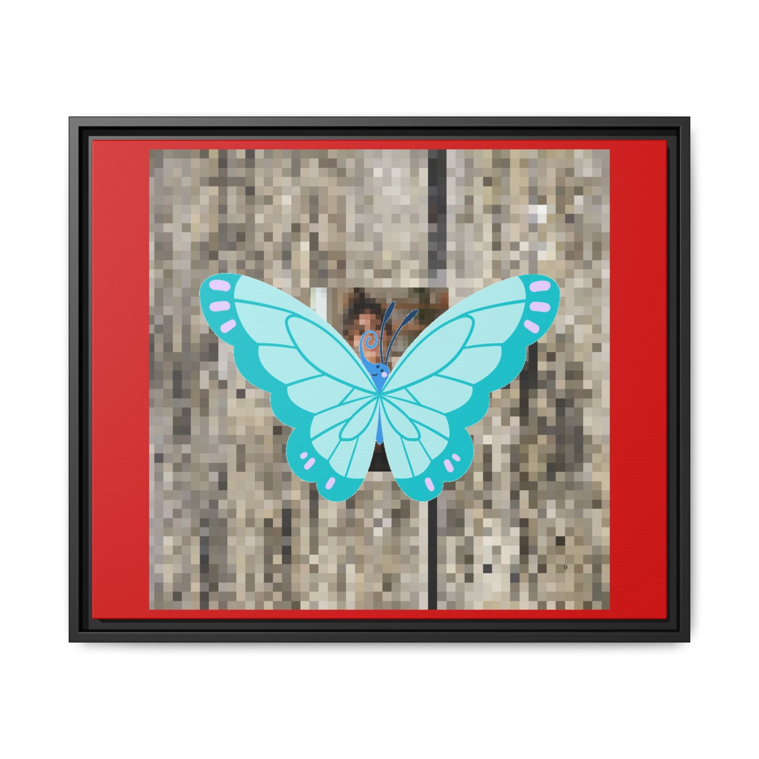 Blue Butterfly Framed Canvas Art – Matte Multi‑Color Wall Print