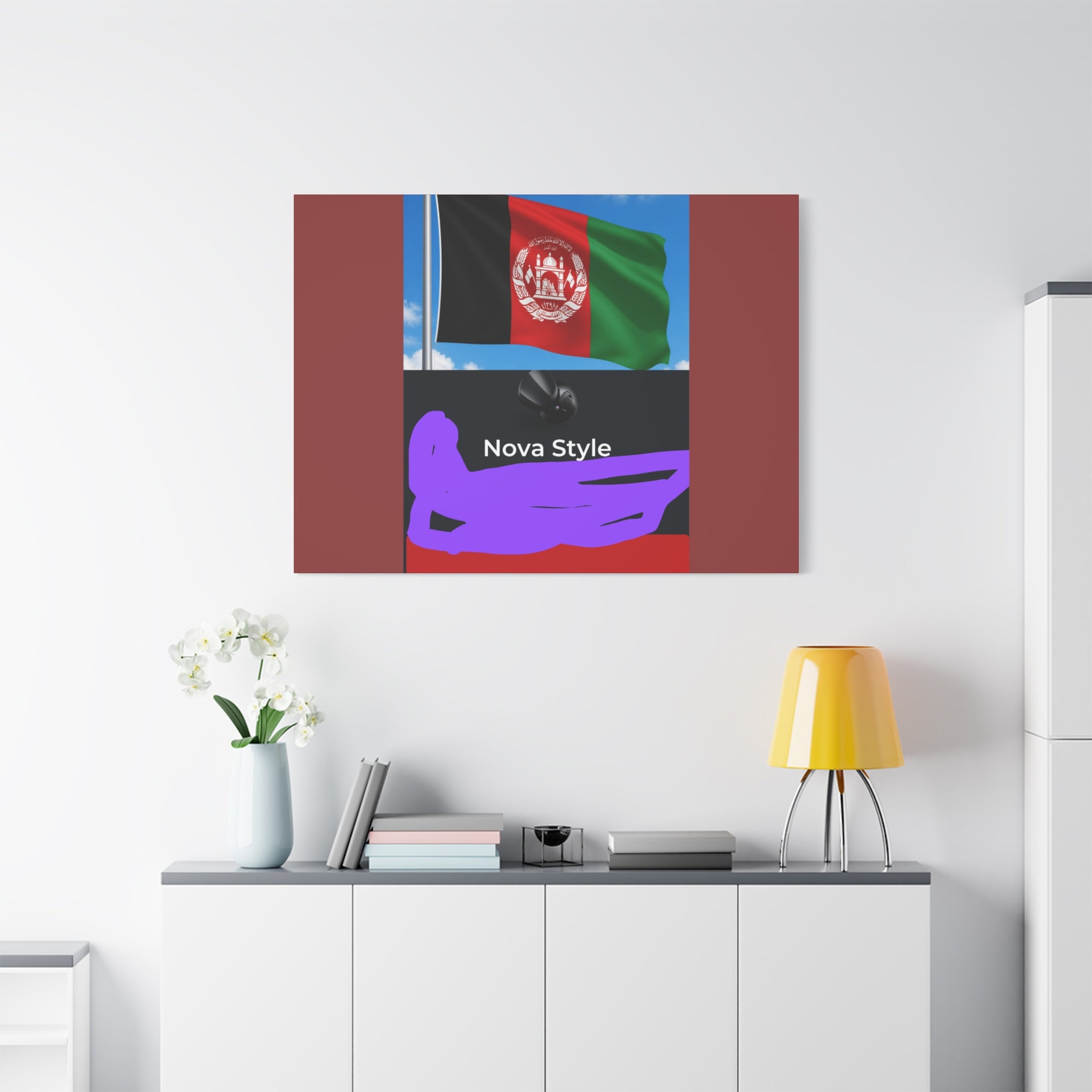 Afghan Flag Matte Canvas Print — Stretched 1.25" Wall Art