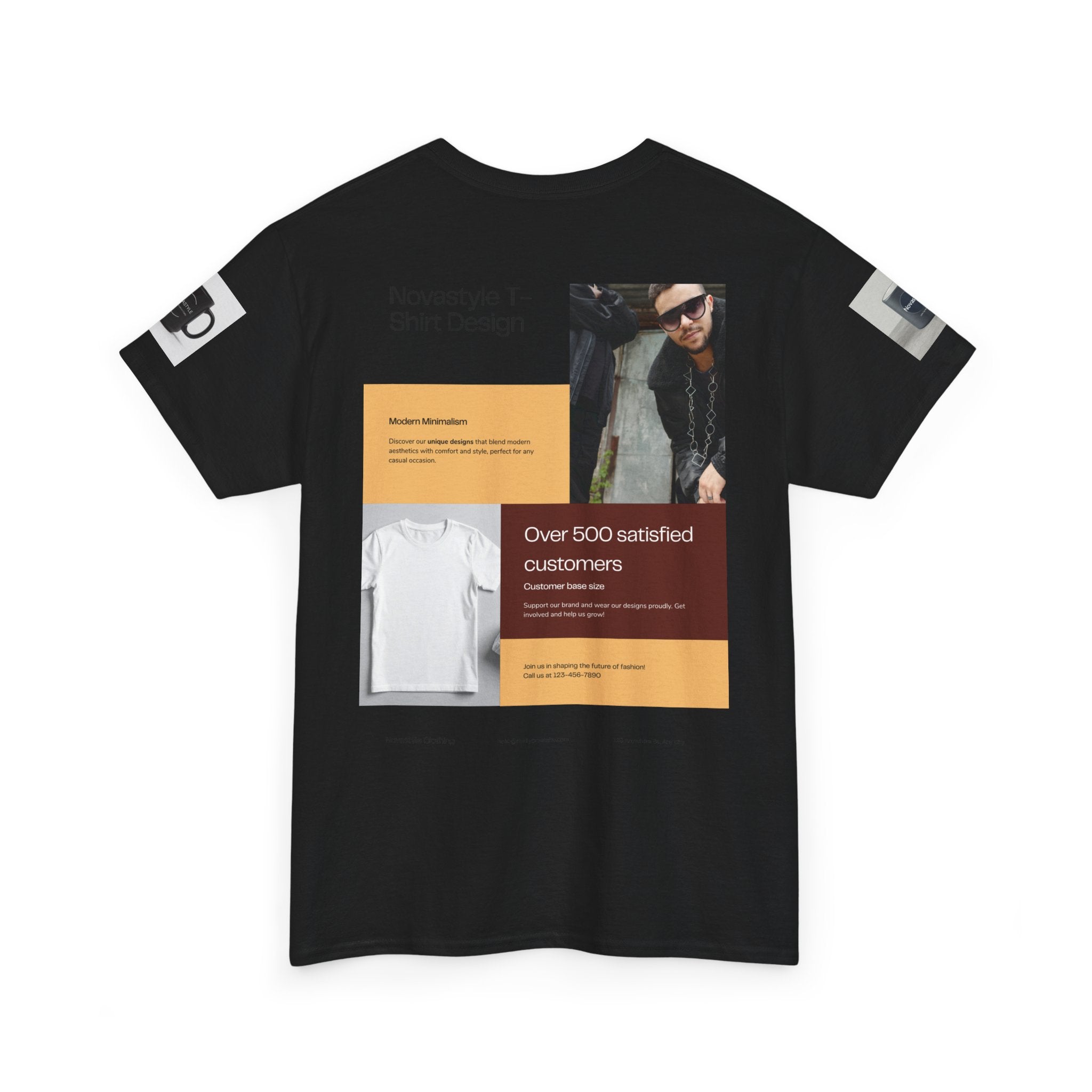 Graphic Tee — Novastyle Minimal Logo &amp; Poster Print T-Shirt